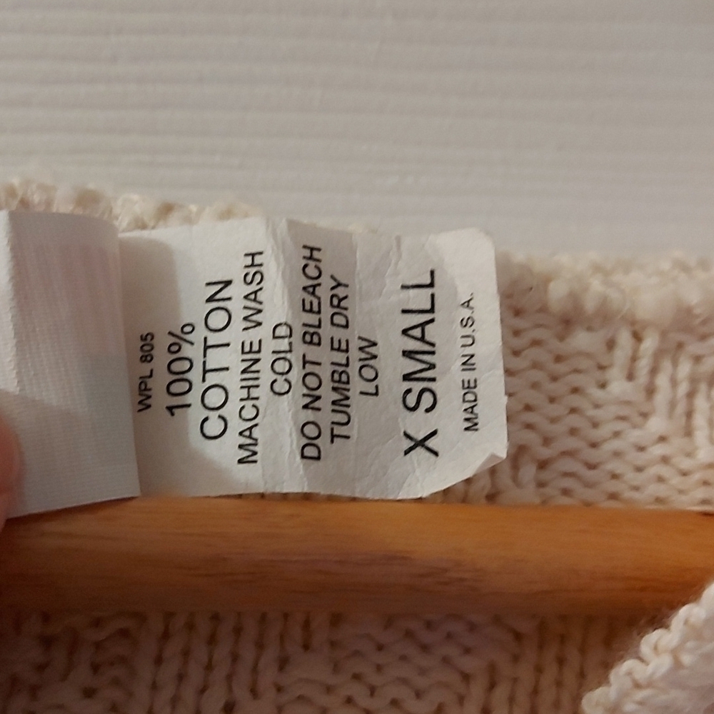 Vintage Binghamton Knitting Co. Aran Knit Hooded Sweater Oversized 100% Cotton - Picture 4 of 6